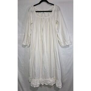 The 1 for U Nightgown Women Large White Excellent Victorian Lace Smocked Cotton